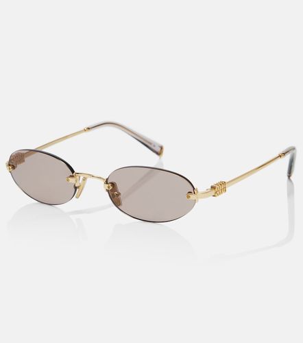 Gafas de sol ovaladas con logo - Miu Miu - Modalova