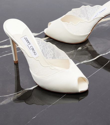 Mules Brigitte de satén con encaje - Jimmy Choo - Modalova