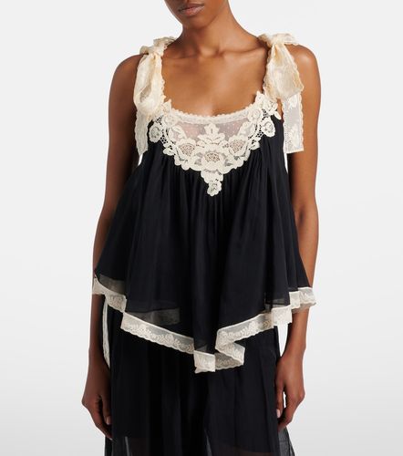 Top Roselight de algodón y seda con encaje - Zimmermann - Modalova