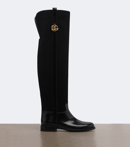 Botas mosqueteras DG de ante con piel - Dolce&Gabbana - Modalova