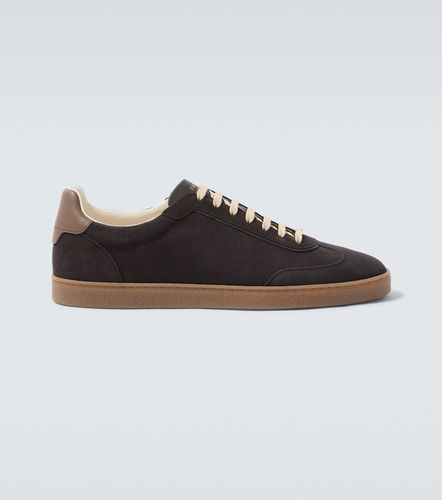 Leather-trimmed suede sneakers - Brunello Cucinelli - Modalova