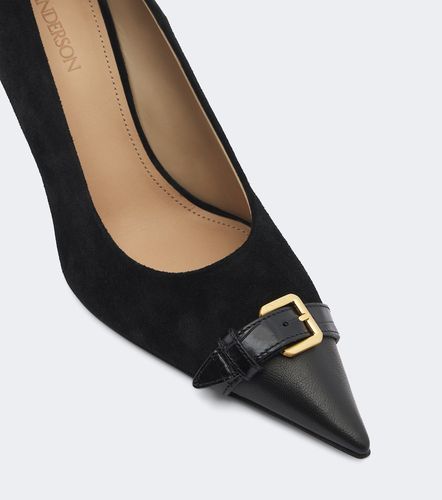 Embellished leather-trimmed suede pumps - JW Anderson - Modalova