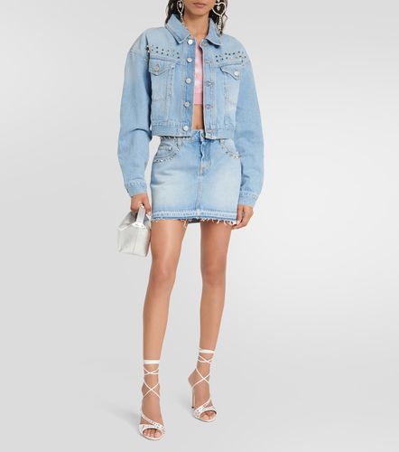 Giacca di jeans con borchie - Alessandra Rich - Modalova