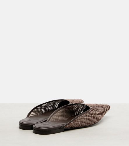 Monili leather-trimmed mules - Brunello Cucinelli - Modalova