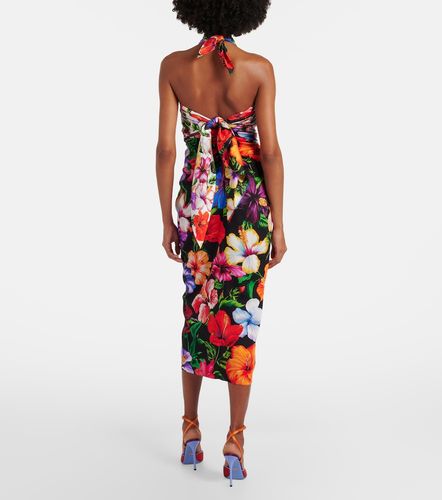 Draped floral silk-blend midi skirt - Dolce&Gabbana - Modalova