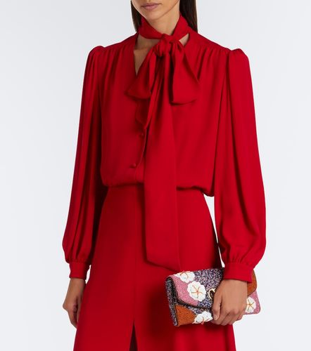 Tie-neck silk georgette blouse - Valentino - Modalova