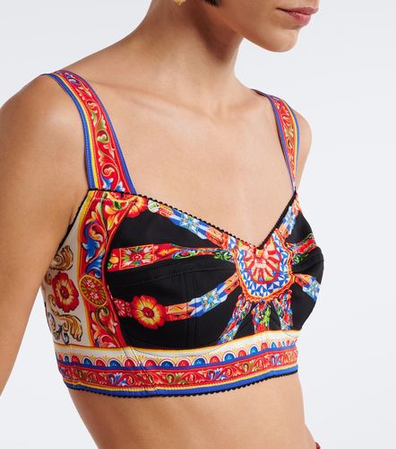 Carretto silk-blend crop top - Dolce&Gabbana - Modalova
