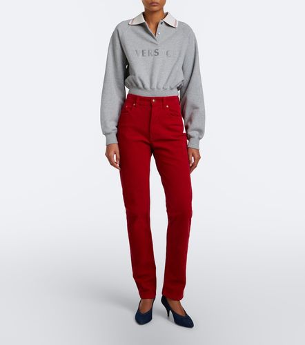 Pantalones slim de pana de algodón - Versace - Modalova