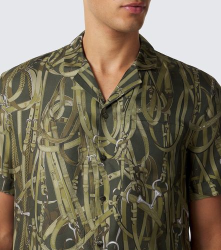 Camisa bowling de satén de seda estampada - Gucci - Modalova