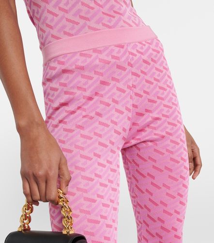 La Greca jacquard silk-blend flared pants - Versace - Modalova