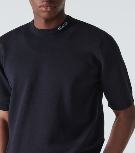 Camiseta de seda y algodón con logo - Gucci - Modalova