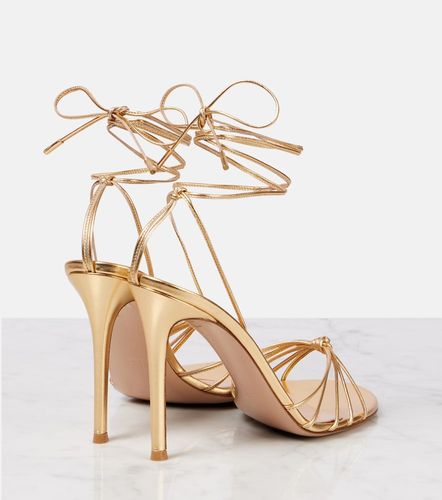 Metallic leather sandals - Gianvito Rossi - Modalova