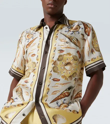 Camisa bowling de sarga de seda estampada - Dolce&Gabbana - Modalova