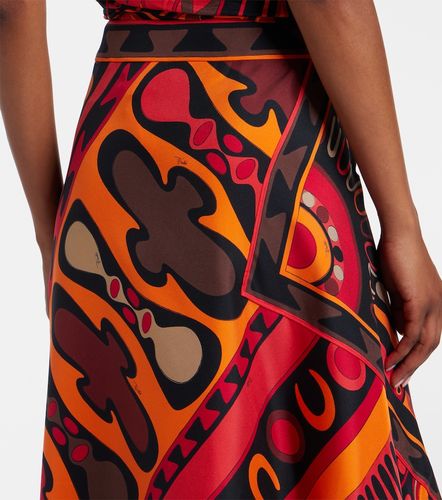 Soleil asymmetric silk twill midi skirt - Pucci - Modalova