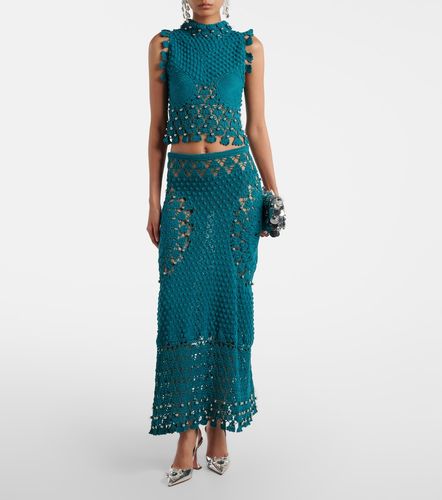Falda midi de croché de algodón adornada - Rabanne - Modalova