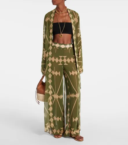 Printed sheer chiffon palazzo pants - Johanna Ortiz - Modalova
