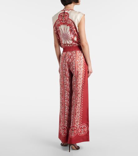 Printed silk twill palazzo pants - La DoubleJ - Modalova