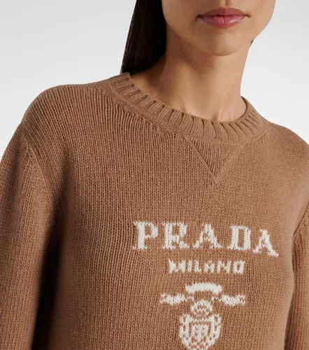 Logo wool and cashmere sweater - Prada - Modalova