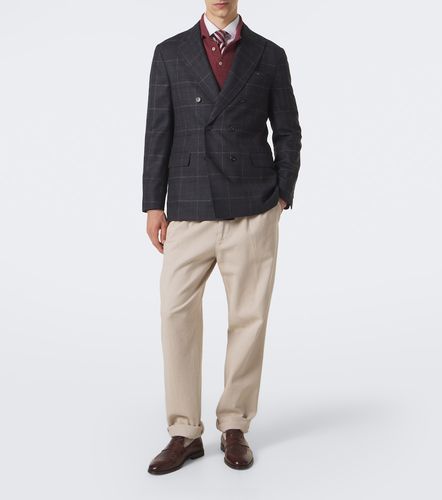 Checked cashmere and wool blazer - Brunello Cucinelli - Modalova