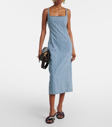 Printed denim midi dress - Dries Van Noten - Modalova