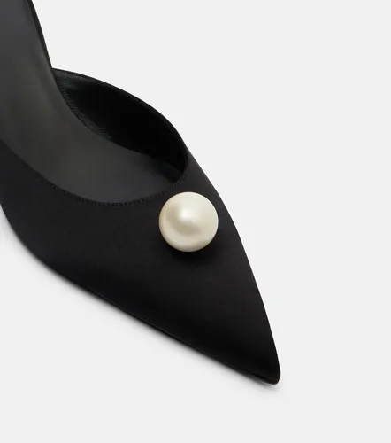 Mules in satin con perle bijoux - Magda Butrym - Modalova