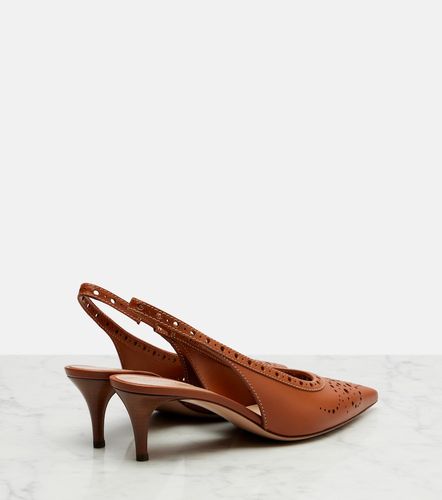 Perforated leather slingback pumps - Gianvito Rossi - Modalova