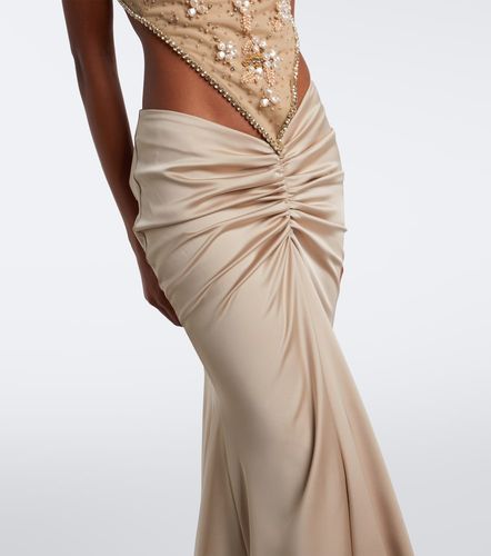 Verzierte Robe aus Satin - Georges Hobeika - Modalova
