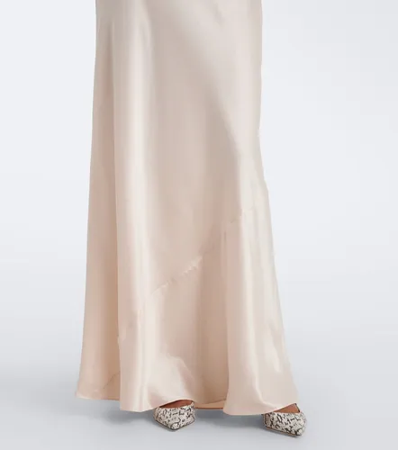 Blake lace-trimmed silk satin maxi dress - Posse - Modalova