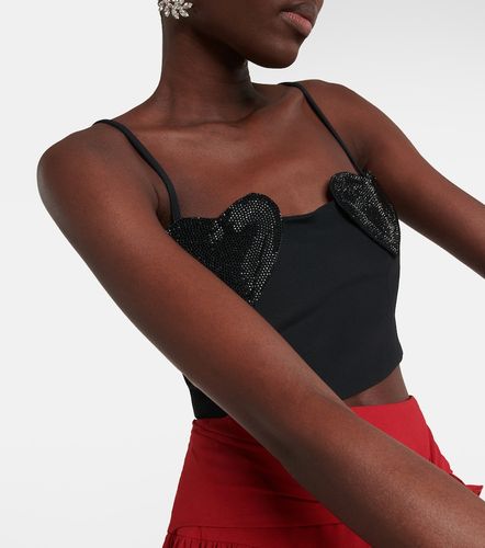 Blumarine Top cropped con ristalli - Blumarine - Modalova