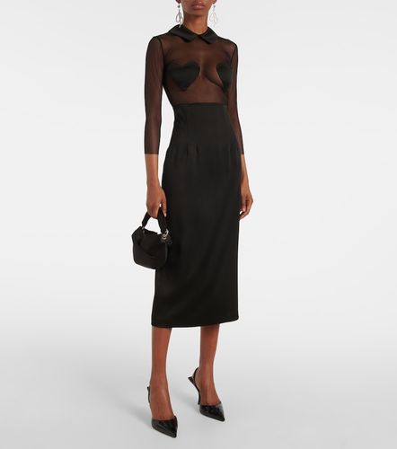 Abito midi in mesh e satin - Blumarine - Modalova