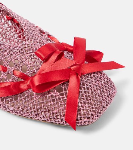 Bailarinas de croché con lazo y piel - Simone Rocha - Modalova