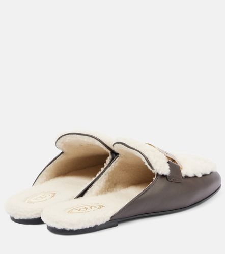Mules Catena de shearling y piel - Tod's - Modalova