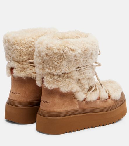 Stivaletti Mellow in suede e shearling - Tory Burch - Modalova