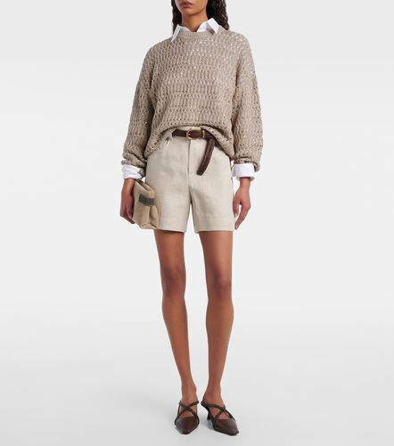 Pullover in misto lino con paillettes - Brunello Cucinelli - Modalova