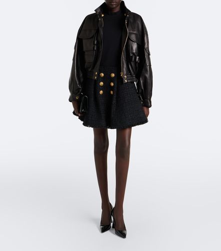 Balmain Cropped Lederjacke - Balmain - Modalova