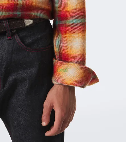 Camisa Shadow de cachemir a cuadros con cornalinas - God's True Cashmere - Modalova