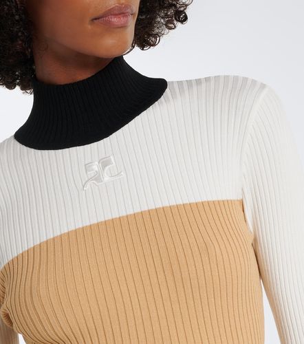Courrèges Top da sci in maglia a coste colorblock - Courreges - Modalova