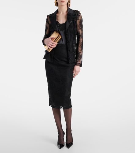 Top lencero de satén con encaje - Dolce&Gabbana - Modalova
