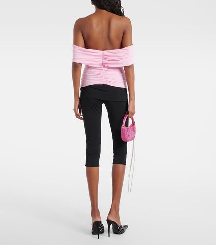 Floral-applique ruched off-shoulder top - Magda Butrym - Modalova