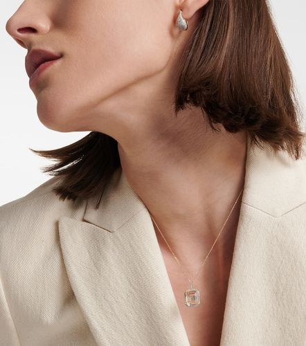 Collar Initial de oro de 14 ct con cuarzo y diamantes - Mateo - Modalova