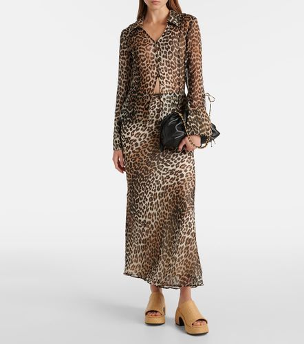 Camicia in chiffon con stampa leopardata - Ganni - Modalova