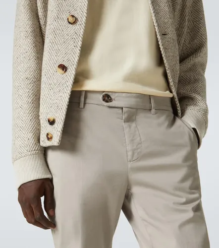 Cotton gabardine slim pants - Brunello Cucinelli - Modalova