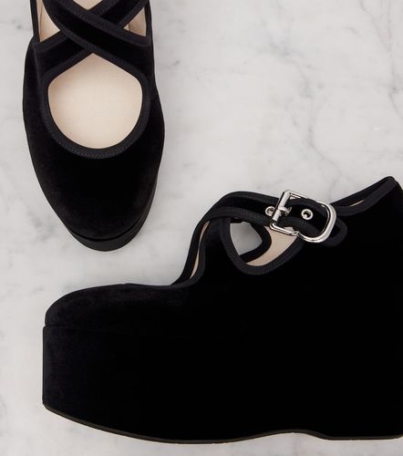 Alaïa Cuñas Criss Cross 110 de terciopelo - Alaia - Modalova