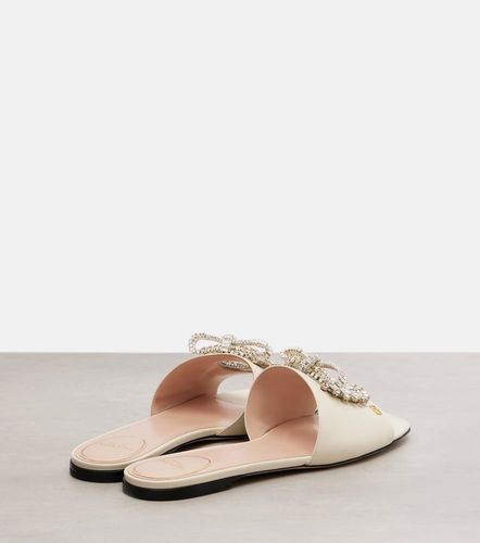 Adamantine embellished leather slides - Valentino Garavani - Modalova