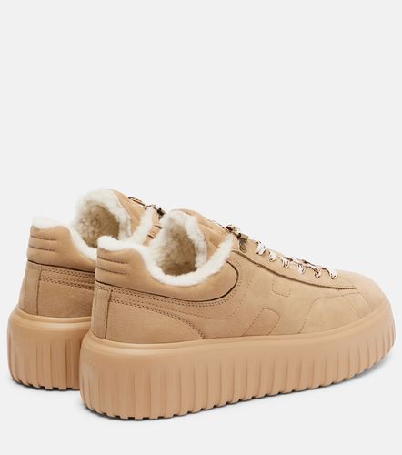 H-Stripes shearling-lined suede sneakers - Hogan - Modalova