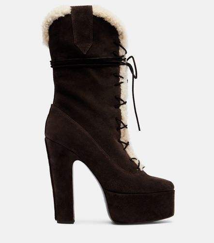 Malena 145 suede platform mid-calf boots - Paris Texas - Modalova