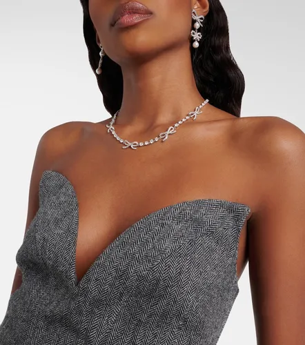 Herringbone wool-blend bustier dress - Self-Portrait - Modalova