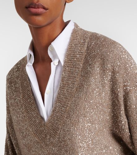 Pullover con paillettes - Brunello Cucinelli - Modalova