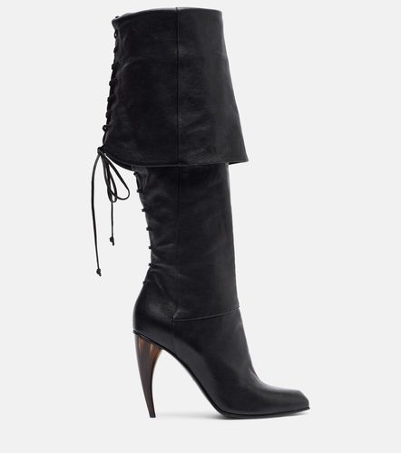 McQueen Stiefel Horn Heel aus Leder - McQueen - Modalova