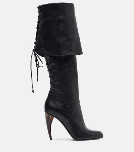 McQueen Stiefel Horn Heel aus Leder - McQueen - Modalova